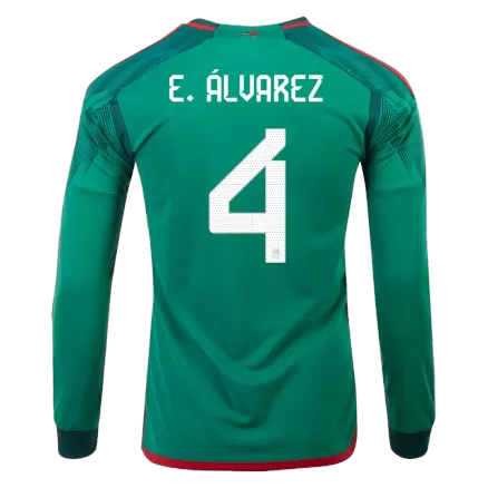 Mexico Home Soccer Jersey Custom E.ÁLVAREZ #4 World Cup Jersey 2022 - bestsoccerstore