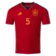 Spain Jersey SERGIO #5 Custom Home Soccer Jersey 2022 - bestsoccerstore