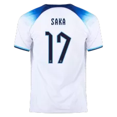 England Home Soccer Jersey Custom SAKA #17 World Cup Jersey 2022 - bestsoccerstore