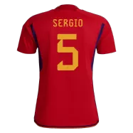 Spain Home Soccer Jersey Custom SERGIO #5 World Cup Jersey 2022 - bestsoccerstore