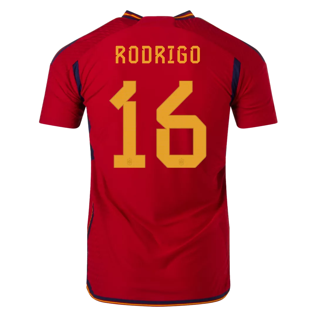 Spain Jersey RODRI #16 Custom Home Soccer Jersey 2022 - bestsoccerstore