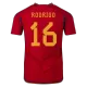 Spain Jersey RODRI #16 Custom Home Soccer Jersey 2022 - bestsoccerstore