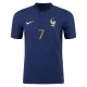 France Home Soccer Jersey GRIEZMANN #7 Custom World Cup Jersey 2022 - bestsoccerstore