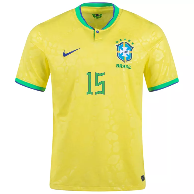 Brazil Jersey Custom FABINHO #15 Soccer Jersey Home 2022 - bestsoccerstore