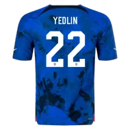 USA Away Soccer Jersey YEDLIN #22 Custom World Cup Jersey 2022 - bestsoccerstore