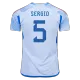 Spain Away Soccer Jersey Custom SERGIO #5 World Cup Jersey 2022 - bestsoccerstore