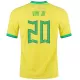 Brazil Jersey VINI JR #20 Custom Home Soccer Jersey 2022 - bestsoccerstore