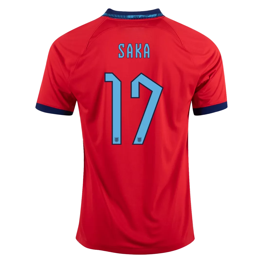England Jersey Custom SAKA #17 Soccer Jersey Away 2022 - bestsoccerstore