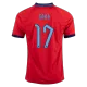 England Away Soccer Jersey Custom SAKA #17 World Cup Jersey 2022 - bestsoccerstore