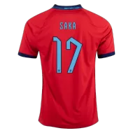 England Away Soccer Jersey Custom SAKA #17 World Cup Jersey 2022 - bestsoccerstore