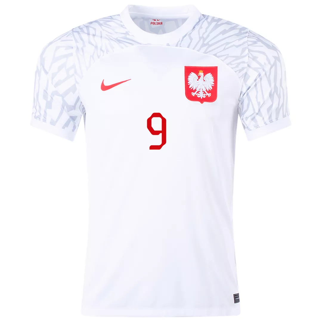 Poland Home Soccer Jersey Custom LEWANDOWSKI #9 World Cup Jersey 2022 - bestsoccerstore