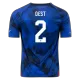 USA Jersey Custom DEST #2 Soccer Jersey Away 2022 - bestsoccerstore