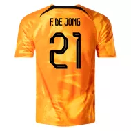 Netherlands Home Soccer Jersey Custom F.DE JONG #21 World Cup Jersey 2022 - bestsoccerstore
