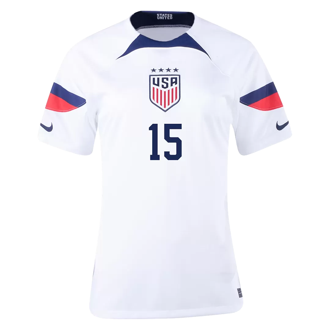 USA Home Soccer Jersey Custom RAPINOE 15 World Cup Jersey 2022
