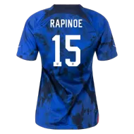 USA Away Soccer Jersey Custom RAPINOE #15 World Cup Jersey 2022 - bestsoccerstore