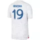 BENZEMA #19 France Away Soccer Jersey Custom World Cup Jersey 2022 - bestsoccerstore