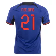 Netherlands Away Soccer Jersey Custom F.DE JONG #21 World Cup Jersey 2022 - bestsoccerstore