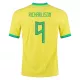 Brazil Jersey RICHARLISON #9 Custom Home Soccer Jersey 2022 - bestsoccerstore