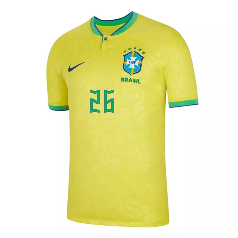 Brazil Jersey Custom RODRYGO #26 Soccer Jersey Home 2022 - bestsoccerstore