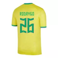 Brazil Home Soccer Jersey Custom RODRYGO #9 World Cup Jersey 2022 - bestsoccerstore