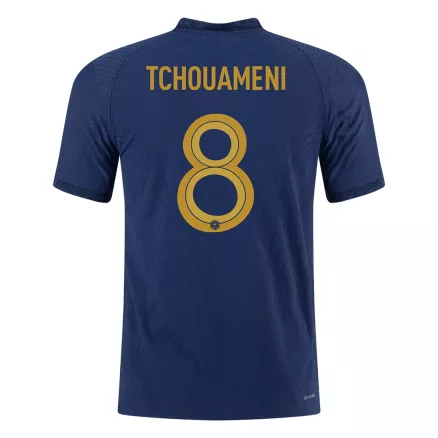 Authentic France Soccer Jersey TCHOUAMENI #8 Home Shirt 2022 - bestsoccerstore