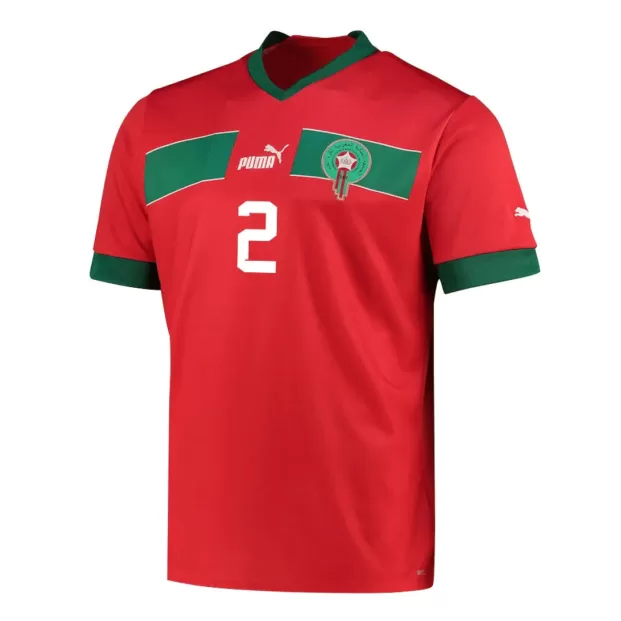 HAKIMI #2 Morocco Home Soccer Jersey Custom World Cup Jersey 2022