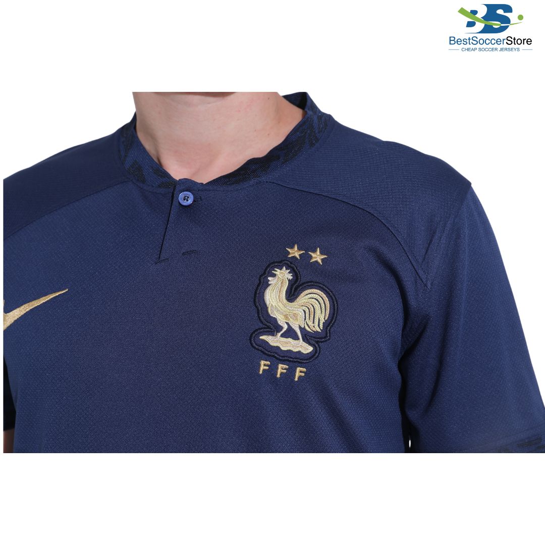 France National Soccer 11 DEMBELE 2022 World Cup Navy Home Replica