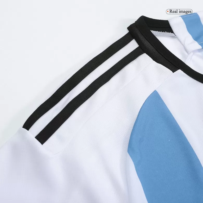 E. FERNANDEZ #24 Argentina Soccer Jersey Three Stars Jersey Champion Edition Home Custom World Cup Jersey 2022 - bestsoccerstore