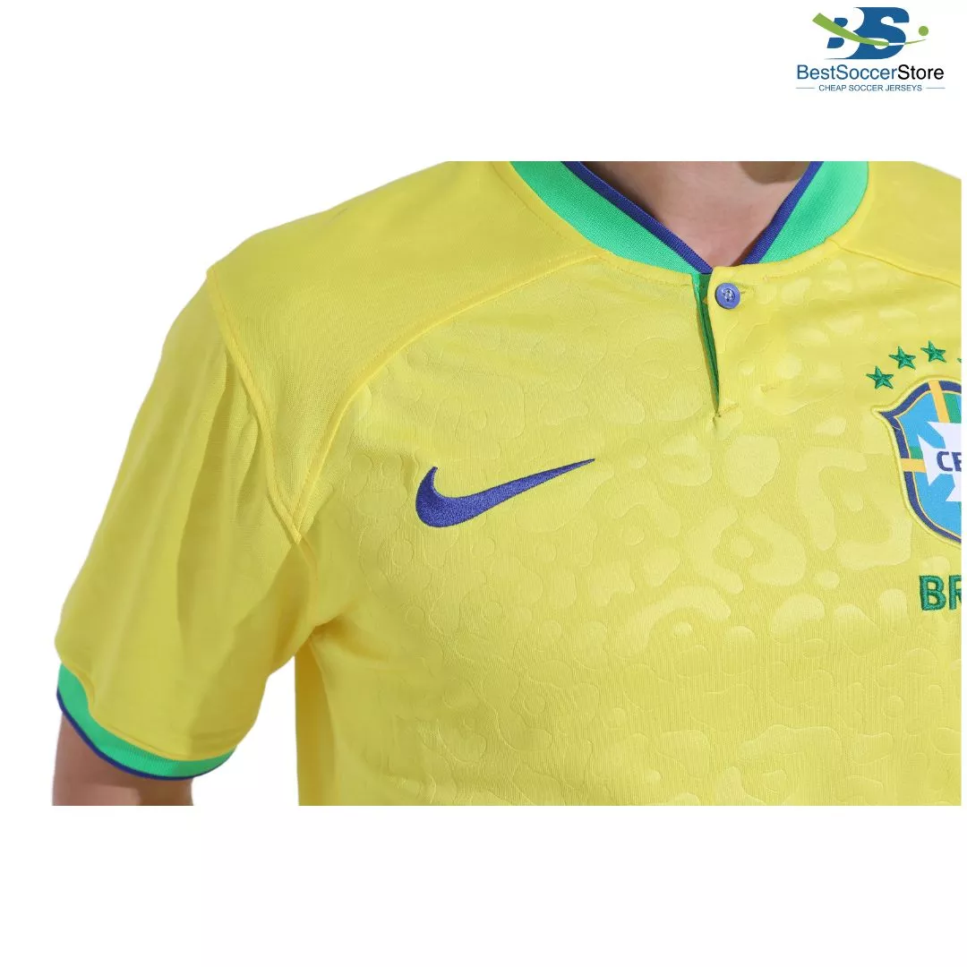 Brazil Home Soccer Jersey Custom World Cup Jersey 2022 - bestsoccerstore