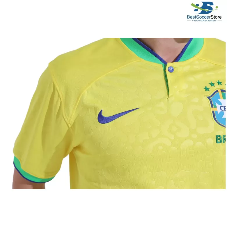 Brazil Jersey Custom Home Soccer Jersey 2022 - bestsoccerstore