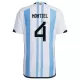 Argentina Jersey MONTIEL #4 Custom Home Soccer Jersey 2022 - bestsoccerstore