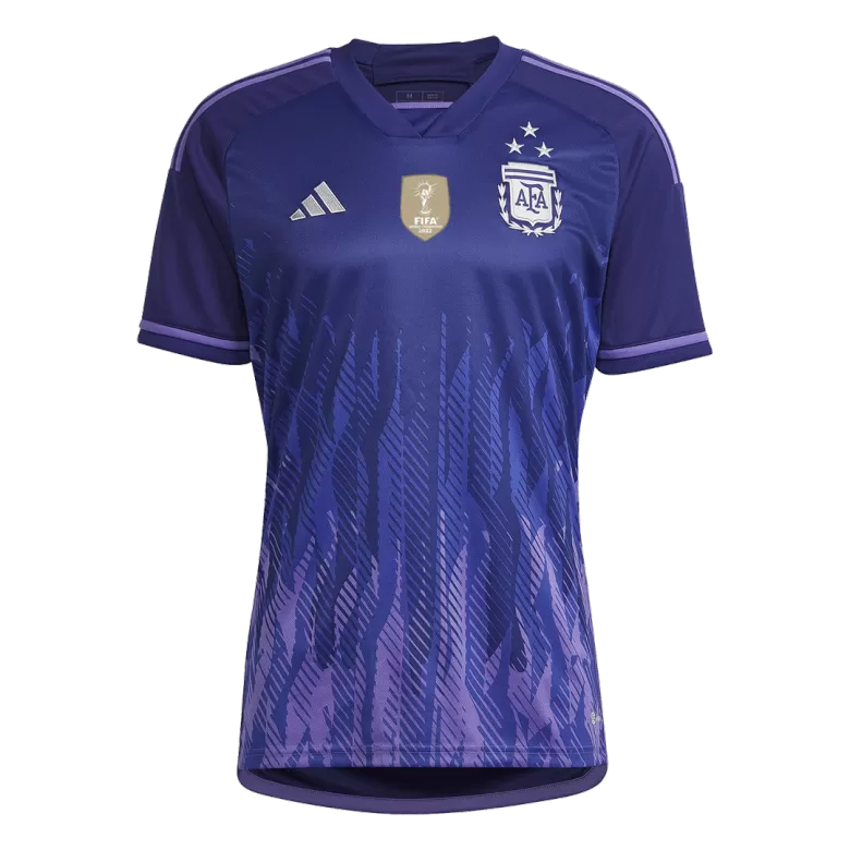 Argentina Soccer Jersey Three Stars Jersey Champion Edition Away Custom World Cup Jersey 2022 - bestsoccerstore