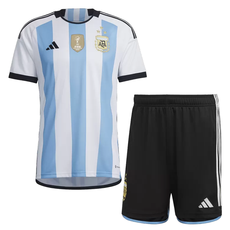 Argentina Soccer Jersey Three Stars Jersey Champion Edition Home World Cup Jersey  2022