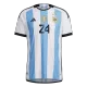 Argentina Jersey E. FERNANDEZ #24 Custom Home Soccer Jersey 2022 - bestsoccerstore