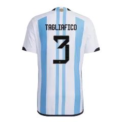 TAGLIAFICO #3 Argentina Soccer Jersey Three Stars Jersey Champion Edition Home Player Version Custom World Cup Jersey 2022 - bestsoccerstore