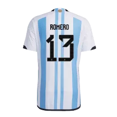 ROMERO #13 Argentina Soccer Jersey Three Stars Jersey Champion Edition Home Player Version Custom World Cup Jersey 2022 - bestsoccerstore