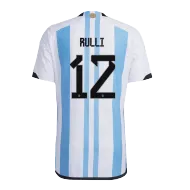 RULLI #12 Argentina Soccer Jersey Three Stars Jersey Champion Edition Home Player Version Custom World Cup Jersey 2022 - bestsoccerstore