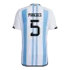 Argentina Jersey PAREDES #5 Custom Home Soccer Jersey 2022 - bestsoccerstore