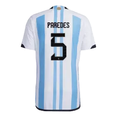 PAREDES #5 Argentina Soccer Jersey Three Stars Jersey Champion Edition Home Player Version Custom World Cup Jersey 2022 - bestsoccerstore
