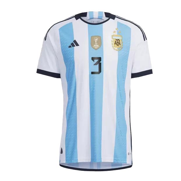 SignMESSI #10 Argentina Soccer Jersey Champions 3 Stars Home Player Version  Custom World Cup Jersey 2022