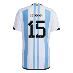 CORREA #15 Argentina Soccer Jersey Three Stars Jersey Champion Edition Home Player Version Custom World Cup Jersey 2022 - bestsoccerstore