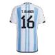 Argentina Jersey T. ALMADA #16 Custom Home Soccer Jersey 2022 - bestsoccerstore