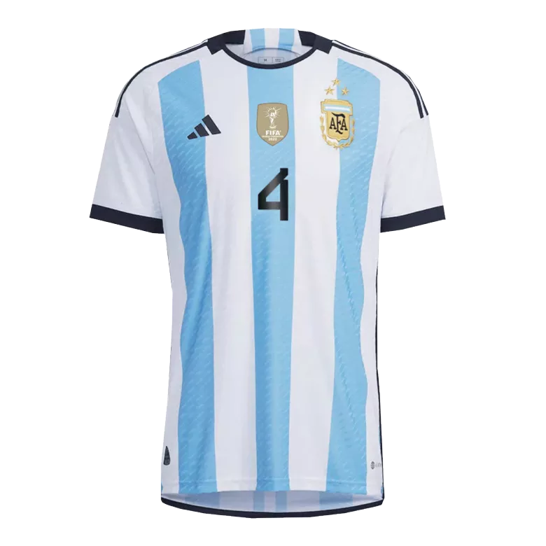 Authentic MONTIEL #4 Soccer Jersey Argentina Home Shirt 2022 - bestsoccerstore