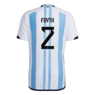 FOYTH #2 Argentina Soccer Jersey Three Stars Jersey Champion Edition Home Player Version Custom World Cup Jersey 2022 - bestsoccerstore