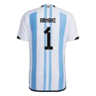 ARMANI #1 Argentina Soccer Jersey Three Stars Jersey Champion Edition Home Player Version Custom World Cup Jersey 2022 - bestsoccerstore