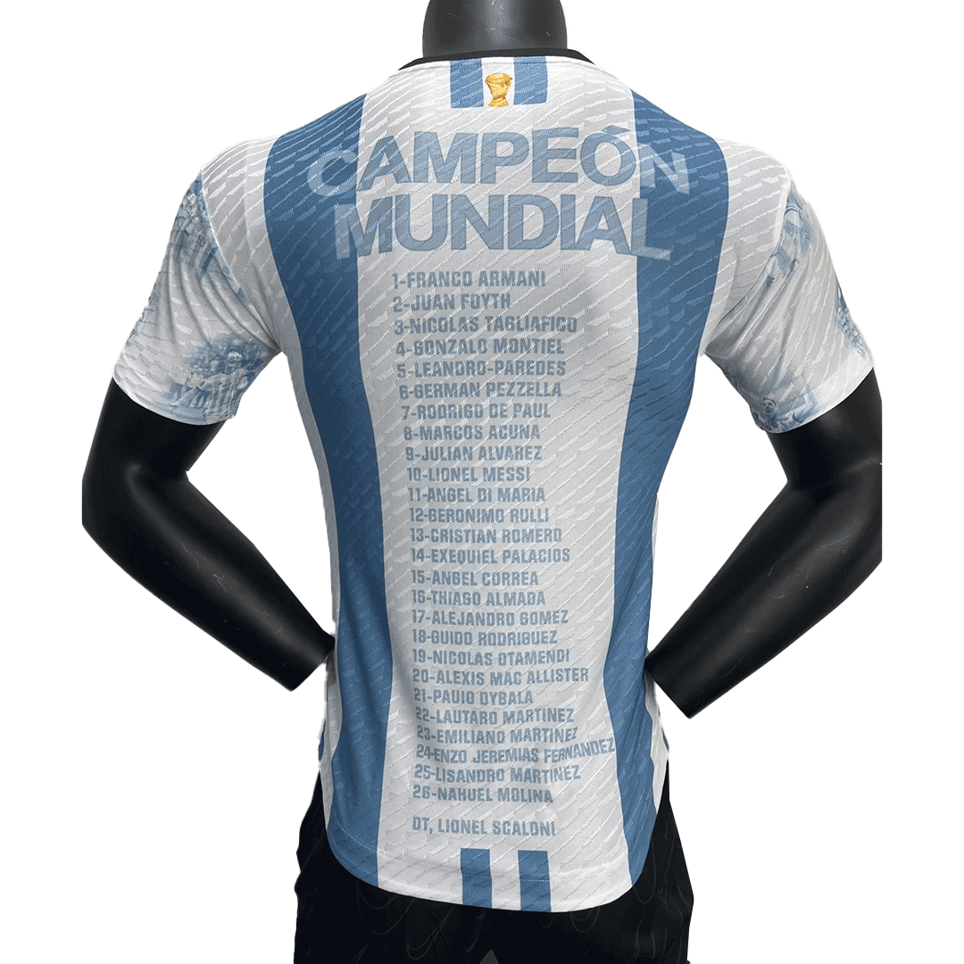 Argentina Champions Three Stars Julián Álvarez 9 Men Home Jersey