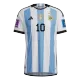 SignMESSI #10 Argentina Soccer Jersey Champions 3 Stars Home Player Version Custom World Cup Jersey 2022 - bestsoccerstore