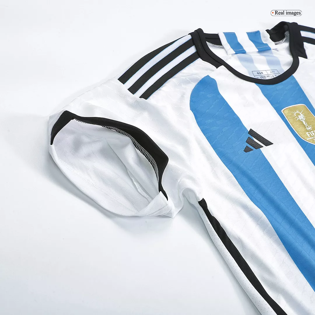 MESSI #10 Argentina Soccer Jersey Three Stars Jersey Champion Edition Home Player Version Custom World Cup Jersey 2022 - bestsoccerstore
