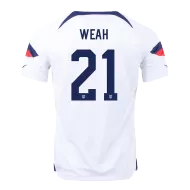 USA Home Soccer Jersey Custom WEAH #21 World Cup Jersey 2022 - bestsoccerstore