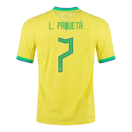 Brazil Jersey Custom L. PAQUETÁ #7 Soccer Jersey Home 2022 - bestsoccerstore